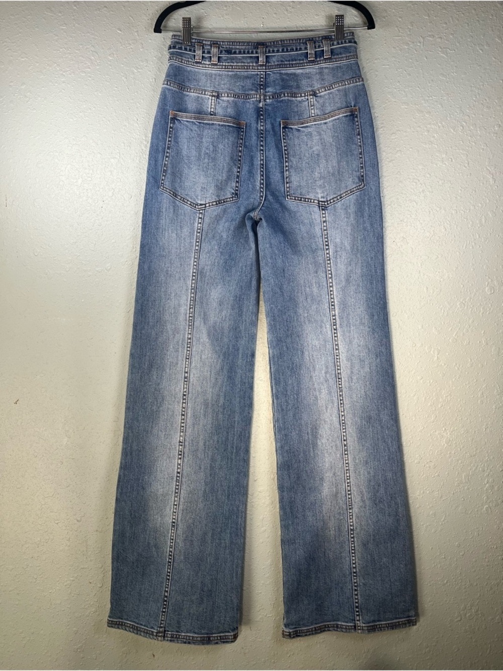 Ulla Johnson High Rise Wide Leg Belted Jeans Size 6 - Picture 3 of 15